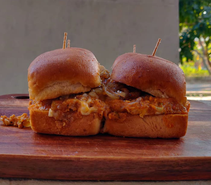 Sliders with melted cheese
